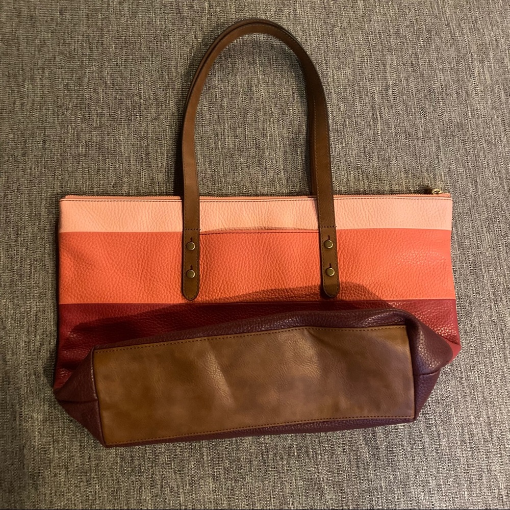 Fossil Multiple Pink Stripe Tote Bag - image 6